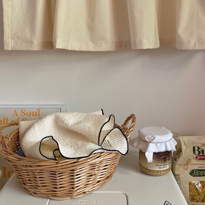 와플면 키친크로스 테이블매트 2color, 화이트블랙 40*30, 2개