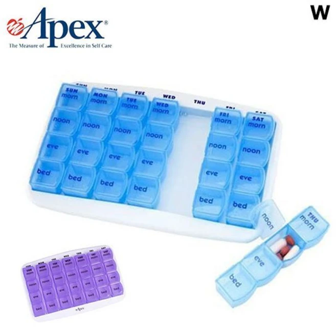 CP19 아펙스 7일 4칸 분리형약통 70600, 1개 - 쿠팡