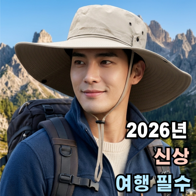 라스푸텐 등산 캠핑 낚시 대두 모자 벙거지 햇빛 운동 커플 사파리 챙모자 여행 아웃도어, 베이지
