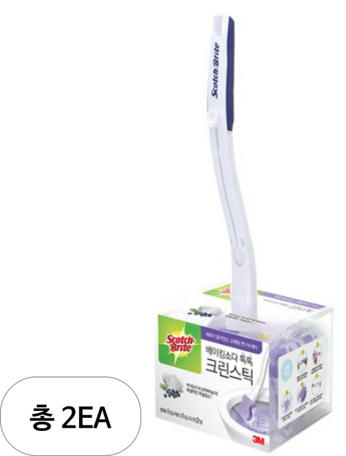 스카치브라이트 베이킹소다 톡톡 크린스틱 청소핸들 1p + 캐디 1p + 리필 4p 세트, 혼합색상, 2세트