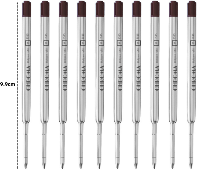 크로마 볼펜심 10개 독일잉크 G2 리필 국제표준규격 몽블랑파카스위스밀리터리등 호환가능, 블랙  10개