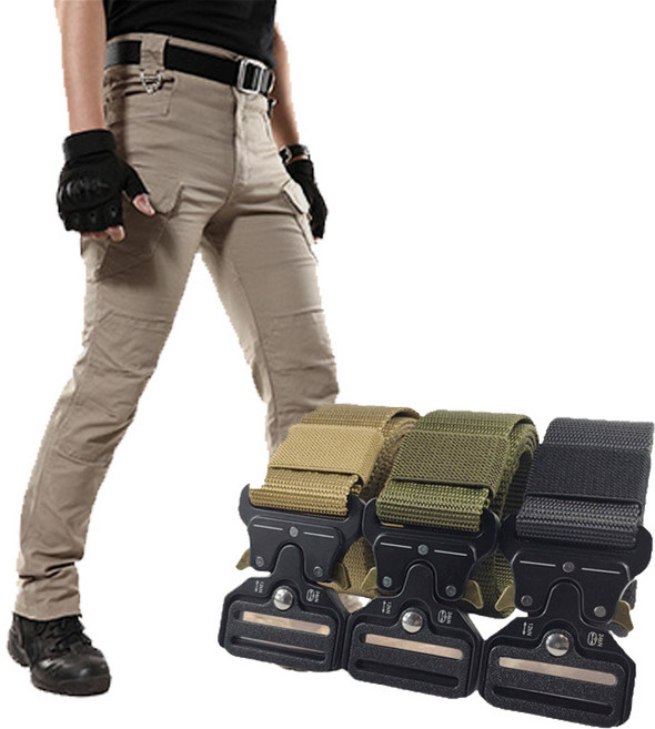 [벨트포함] 장사부 여름 스판 전술 택티컬 카고 바지 벨트 IX7