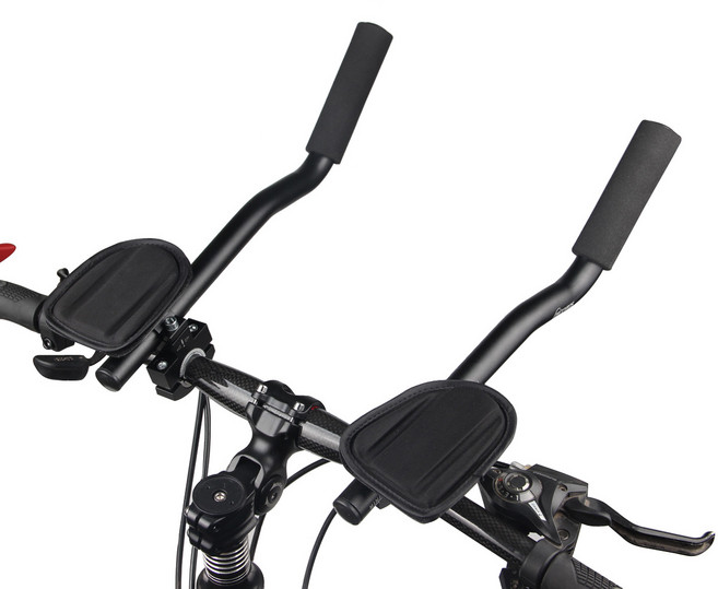 글로리존 고급형 길이조절 자전거 TT바 경사 핸들바, 블랙, 1세트