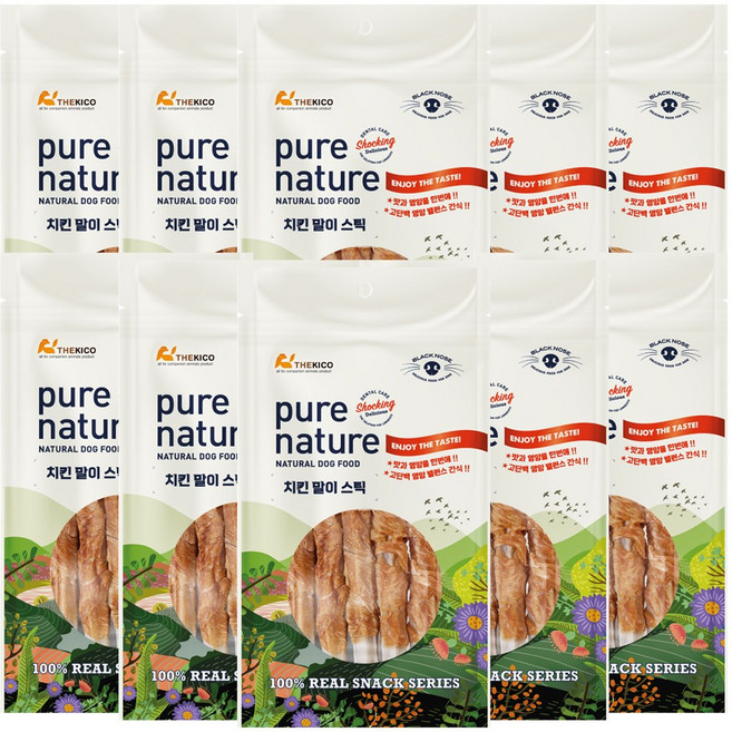 퓨어네이쳐 치킨말이스틱 5p (대용량세트) 블랙노즈 강아지 껌, 10개, 치킨