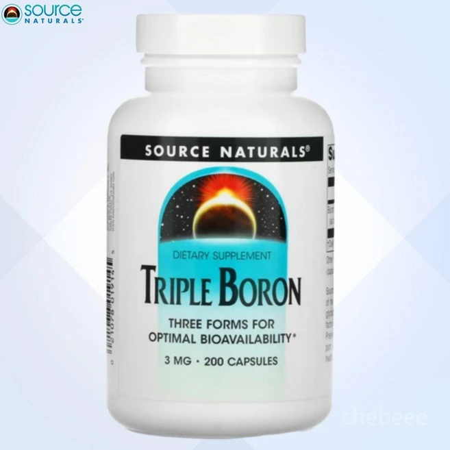 소스내추럴스 트리플 보론 삼중 붕소 3mg 200캡슐 구연산염 글리시네이트 Boron, 1개, 200정 - 쿠팡