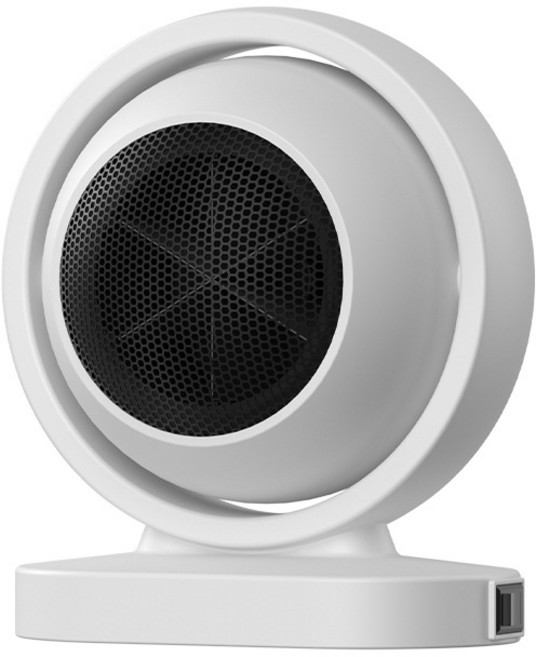 DS 지구 온풍기 2초 속열 각도 조절 무광 무음 PTC 전기 히터 난방기, 화이트