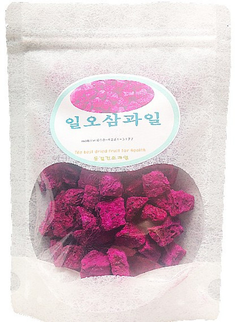 동결건조 용과칩 적과육 큐브 바삭 용과, 1팩, 60g