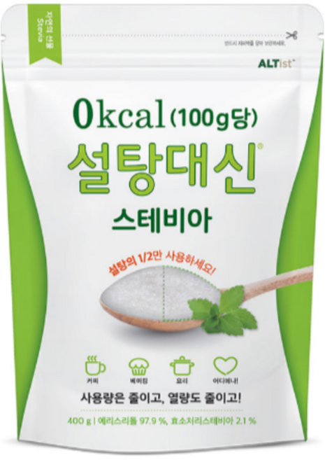 설탕대신 스테비아 에리스리톨 설탕, 400g, 2개