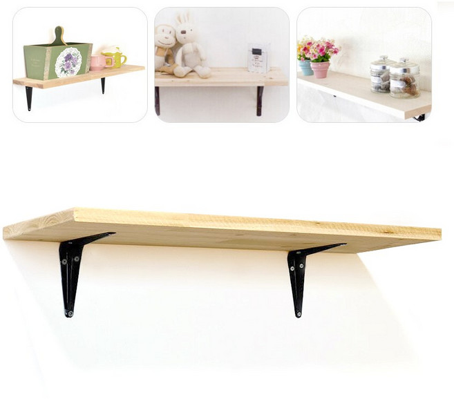 원목 삼나무 벽선반 까치발 선반대 세트, 1단, 까치발 블랙(150x200) 1SET
