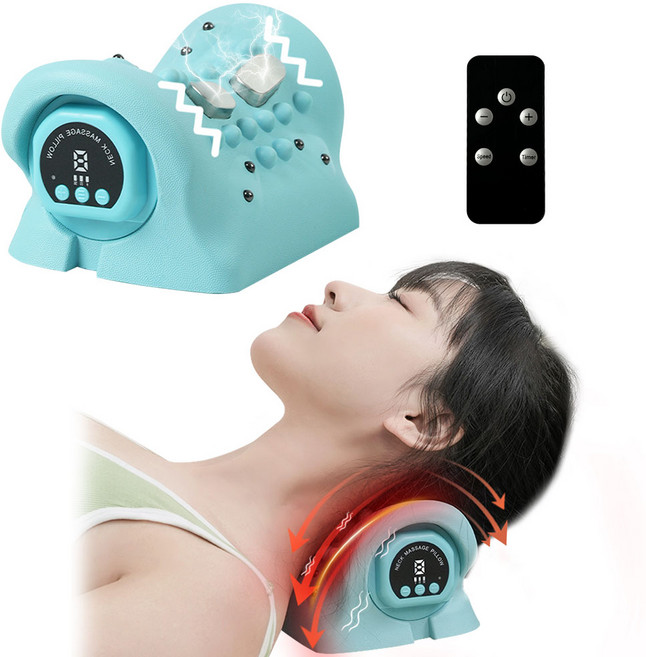 Garrl EMS저주파 목안마기 온열 진동 넥스트레쳐 목 마사지기 목어깨 마사지 베개 무선 리모컨, Garrl-347