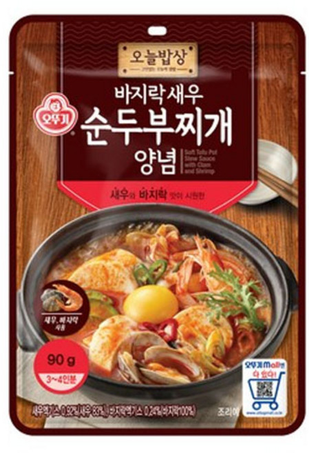 (무)오뚜기 바지락새우순두부찌개양념90gX10개, 90g, 10개
