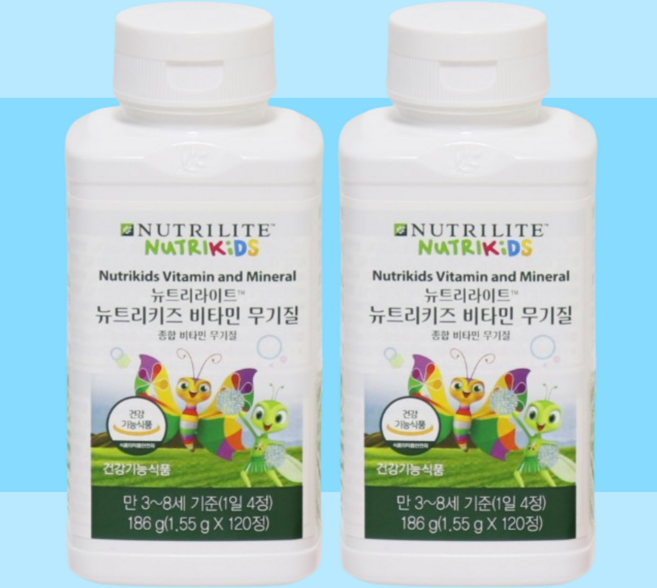 암웨이 뉴트리키즈 비타민 무기질 120정 2개 어린이 비타민