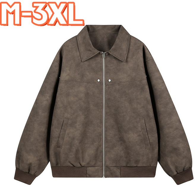 Sevenmoon봄가을 남자 얇은 빈티지 라이더 가죽재킷 캐주얼 커플코트