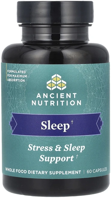 Dr. Axe / Ancient Nutrition 슬립 스트레스 앤 서포트 캡슐 60정, 알약/캡슐, 6개 - 쿠팡