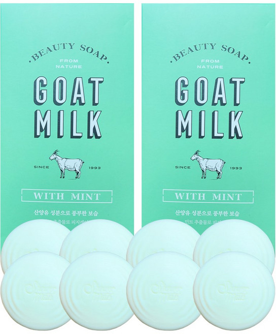 샤워메이트 뉴 산양유 비누 (민트) 90g x 8개입, 샤워메이트 산양유 진저비누 90g x 4입 374273