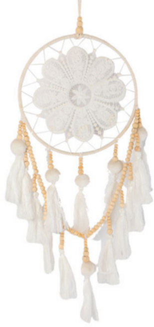 IANSOSO 마크라메 벽장식 행잉 드림캐쳐, 화이트