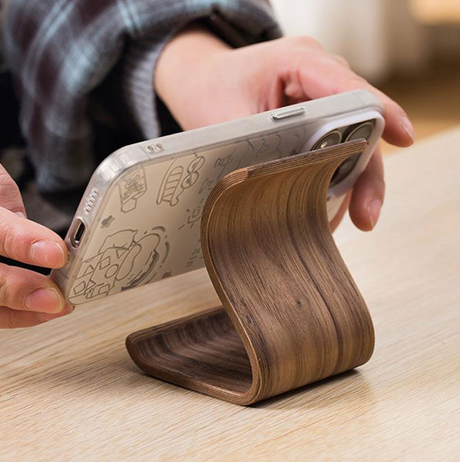 천연 블랙 호두나무 핸드폰 태블릿 거치대, 핸드폰용, 1개, 핸드폰용