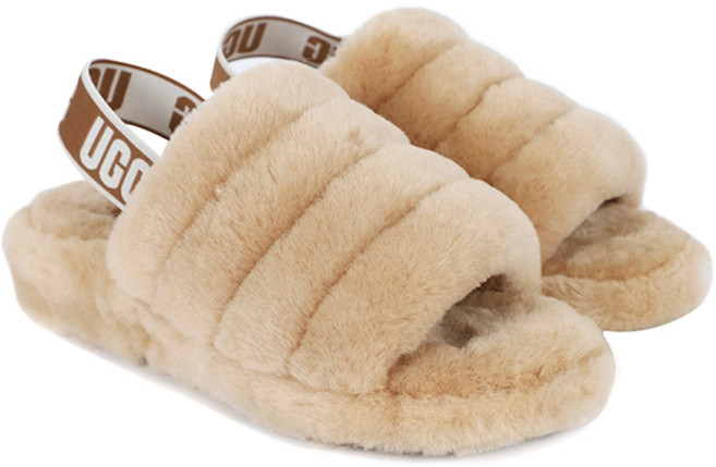 어그 UGG 여성 플러프 예 양털 슬라이드 (1095119-CHE)
