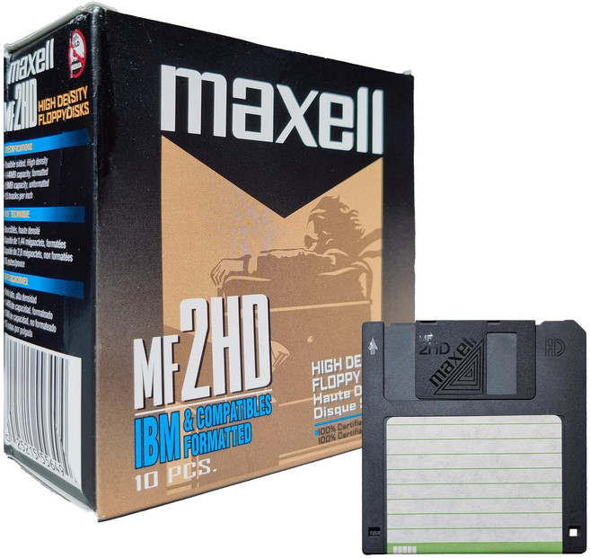 MAXWELL 플로피디스켓 3.5인치 [10장 1팩] 2HD 미개봉 Floppy diskette 플로피디스크 맥스웰, 맥스웰 1팩
