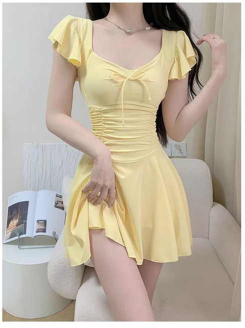 와이엔디샵 체형 커버 여리여리 여성 수영복 모노키니 원피스, 블랙