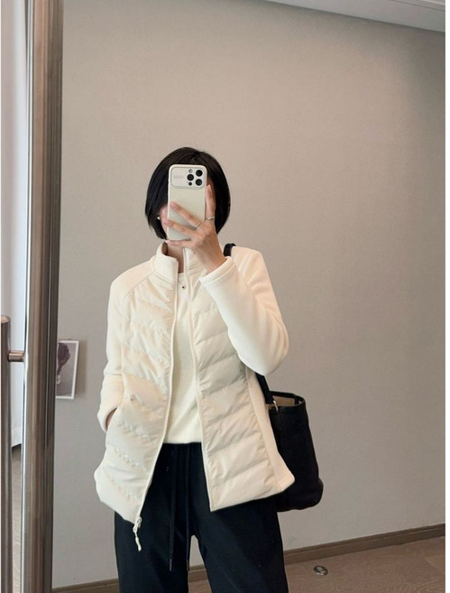 奈看服飾 跑量價90絨LULU風輕便立領拼接羽絨外套