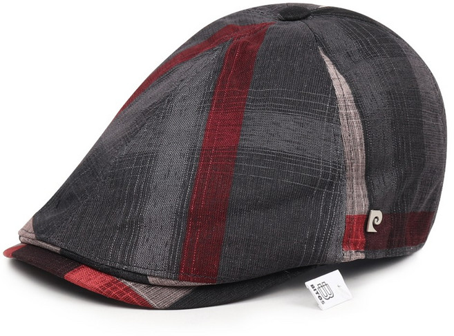 비토스 피에르가르뎅 빅 체크 망사 헌팅캡