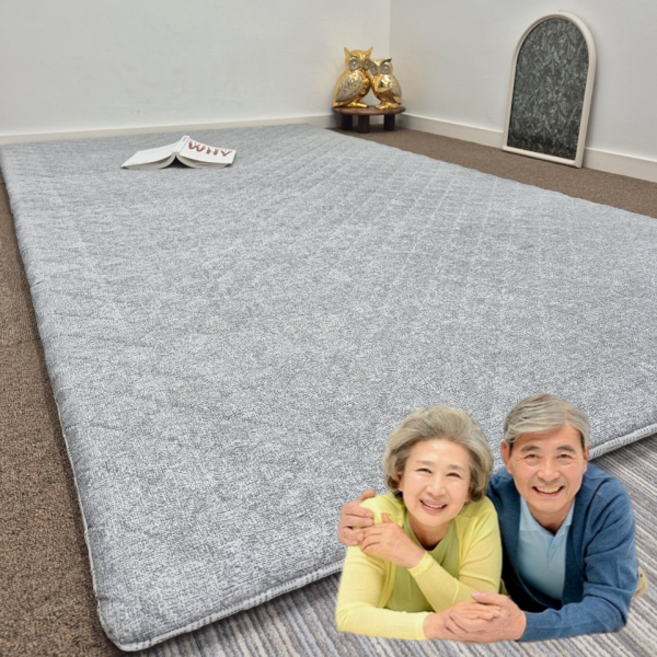 한일좋은자리 토퍼 매트리스 사계절 접이식 매트, 그레이(솜포함)