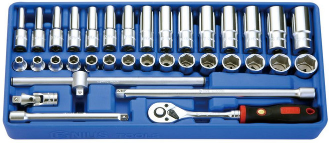 지니어스 핸드소켓세트 GS-335M(3/8x7-22)35P, 1개
