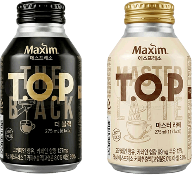 마셔몰 (캔커피 조합세트) 티오피 마스터 라떼 275mlx12캔 + 티오피 더 블랙 275mlx12캔 (총24캔) 안전박스포장, 275ml, 24개
