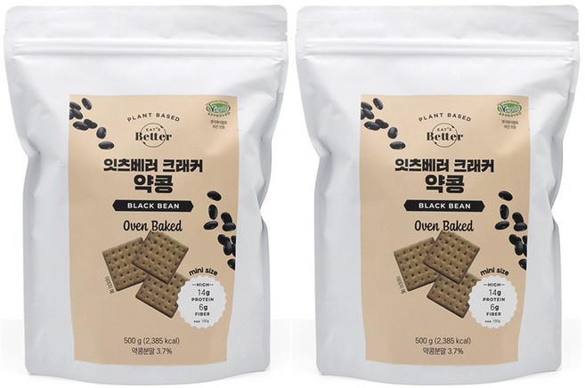 잇츠베러 크래커 약콩 500g 대용량, 2개