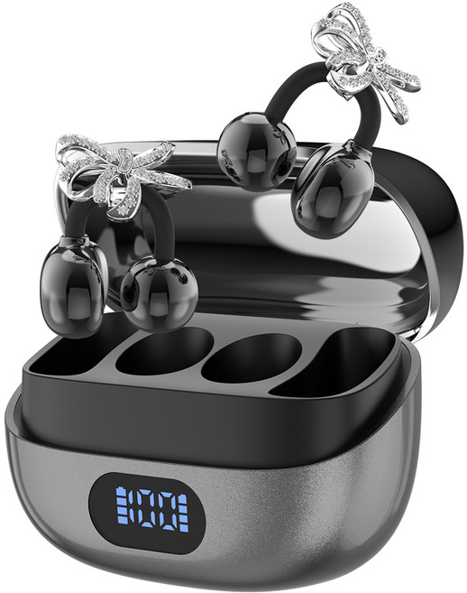 WAPIK 오픈형 무선 블루투스 이어폰 이어커프 귀찌 귀걸이형 고음질 Hi-Fi, 블랙, R5