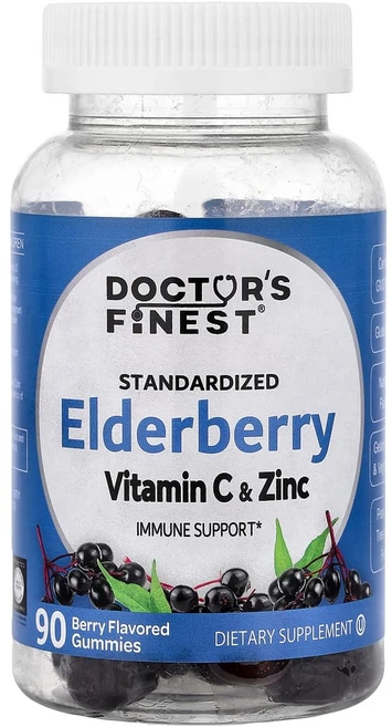 아이허브 닥터스 파이니스트 표준화 엘더베리 비타민C & 아연 베리 구미젤리 90개, 1개, 90정 - 쿠팡