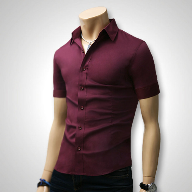 블루포스 BG페블리 스판 반팔 남자 남방 정장 무지 솔리드 남성 여름 셔츠 [국내생산]