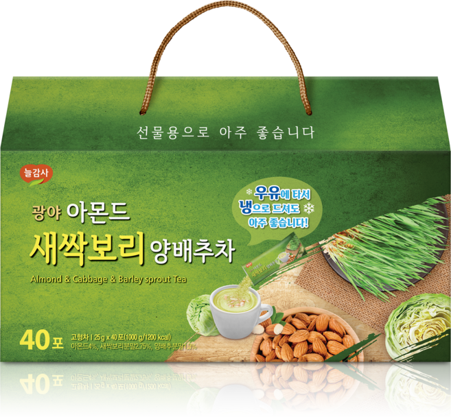 광야식품 아몬드 새싹보리 양배추차, 25g, 40개입, 5개