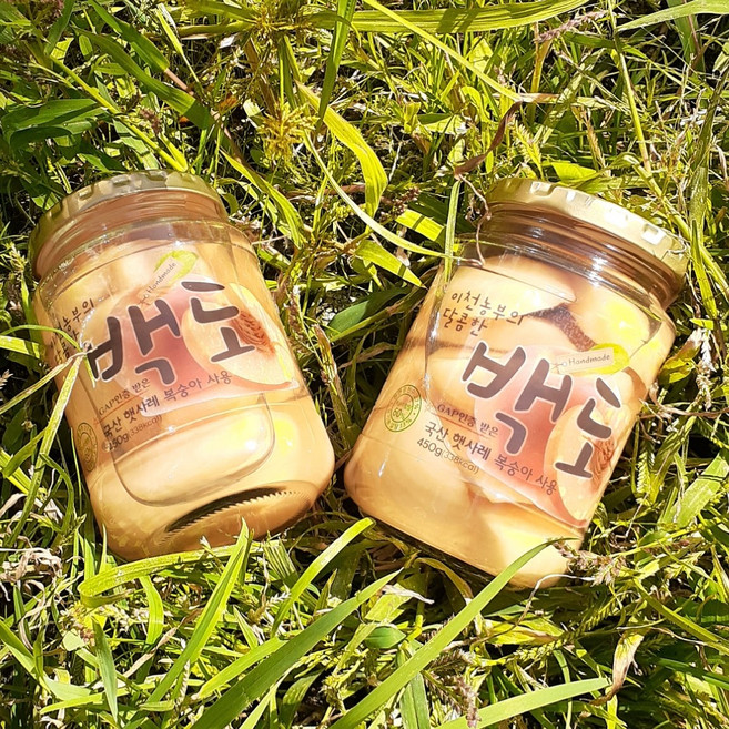 국산 햇사레복숭아로 만든 달콤한 백도 백도병조림, 6개, 450g