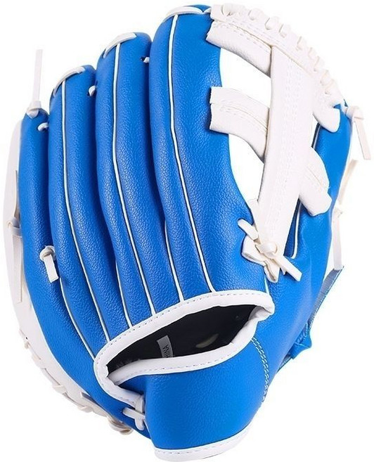專業兒童棒球手套耐磨柔軟初學接球手套, 1個, 藍白色十字檔11.5寸加棒球