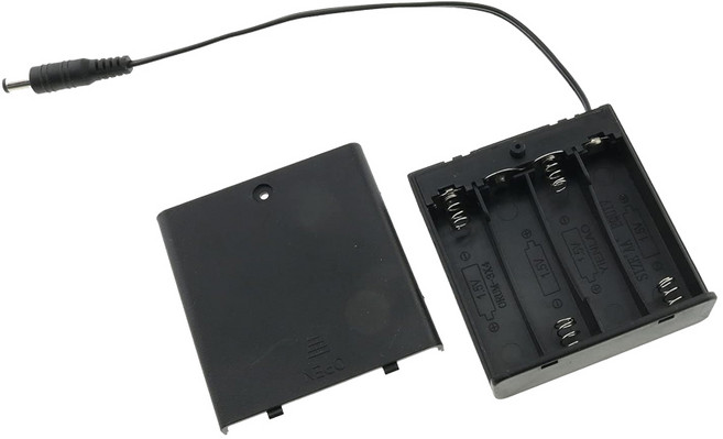 아두이노 배터리 홀더 AA 4구 커버 스위치 dc잭