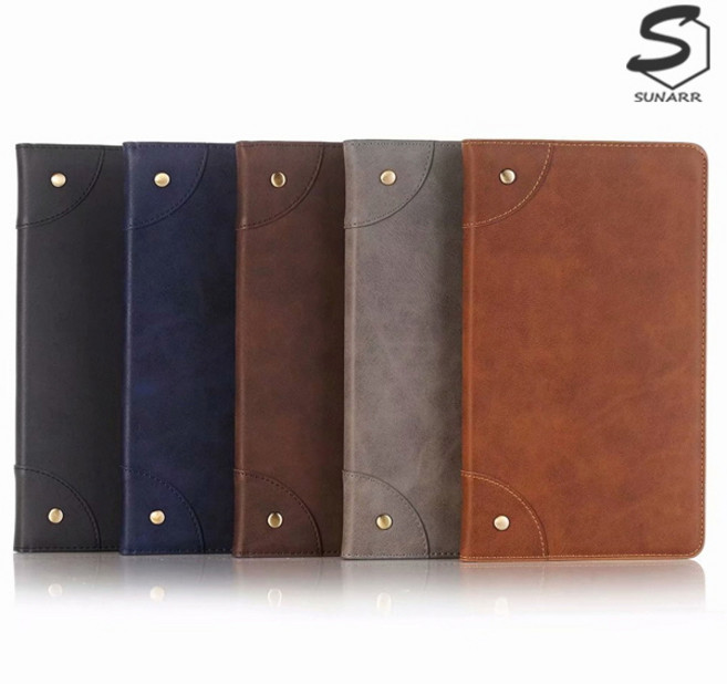 갤럭시탭A7라이트 8.7 2021년 T225 T220 레트로 가죽 태블릿 케이스, stc020 네이비