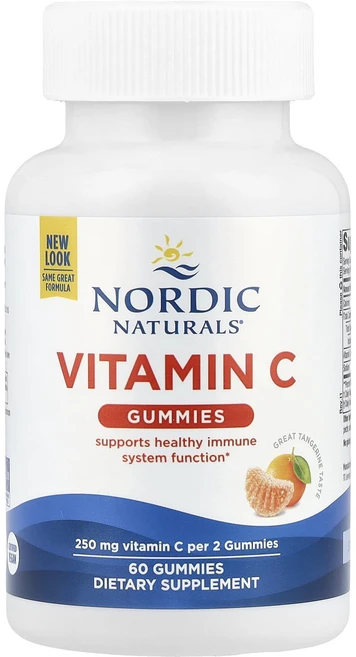 노르딕네츄럴스 비타민C 구미젤리 타르트 귤 맛 125mg 60개, 3개, 60정 - 쿠팡