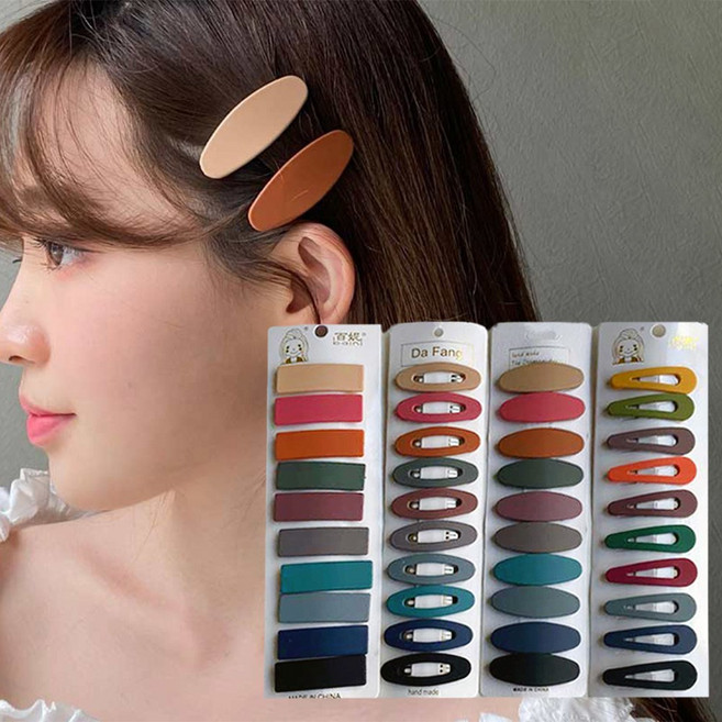 워더미 40개1세트 무광 파스텔 삼각 사각 원형 똑딱핀 CHF314