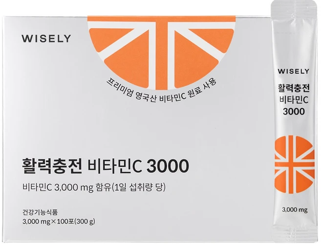 와이즐리 고함량 영국산 비타민C 3000mg, 1개, 100회분 - 쿠팡