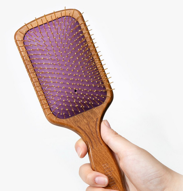 셀리본 아테네 여신 헤어브러쉬 엉킨 머리, 1개, 패들 브러시 중형 - 골드핀