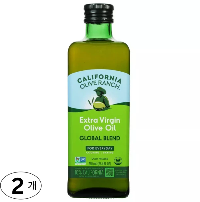 캘리포니아올리브랜치 엑스트라 버진 올리브 오일 에브리데이, 750ml, 2개 - 쿠팡