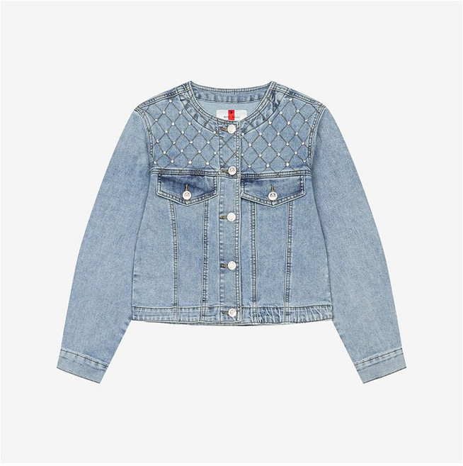 베스띠벨리 여성용 진주 디테일 데님 자켓 BKJKC2117