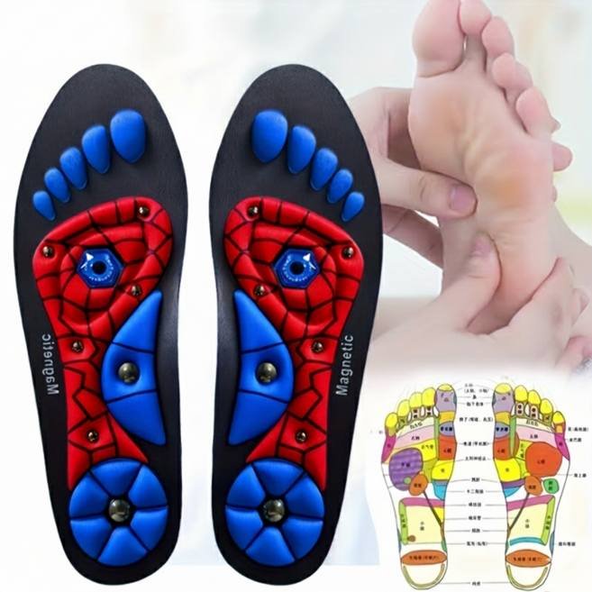 남녀공용 충격 흡수 자석 지압 인솔 마사지 깔창