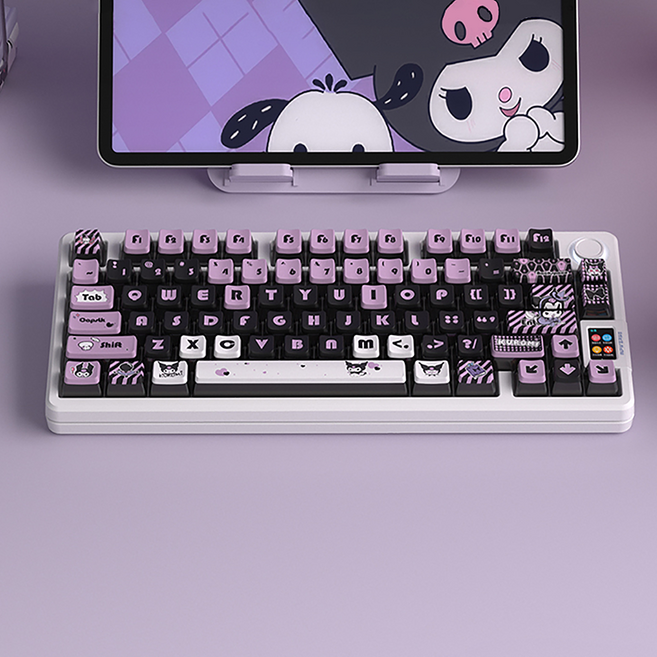 (아미자드) 쿠로미 KUROMI 기계식 키보드 캐릭터 키캡 귀여운 열승화 PBT 키캡 포인트 키캡
