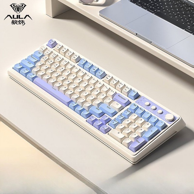 S99 아우라 독거미 키보드 무선 블루투스 게이밍, C.블루, 무선3모드/RGB조명