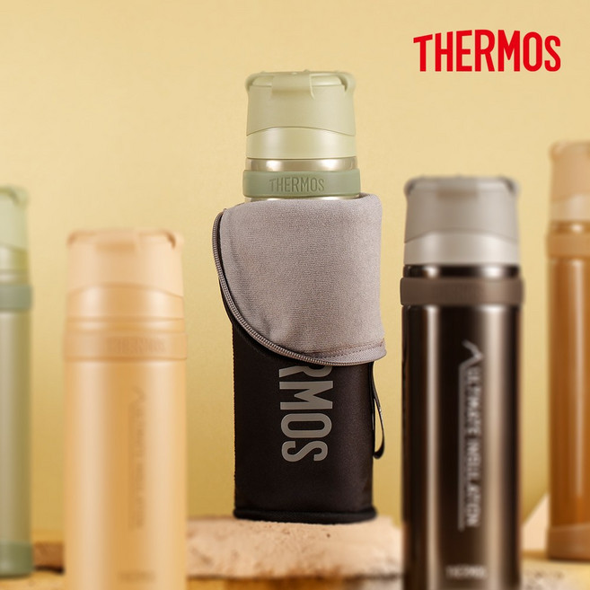 THERMOS 써모스 FFX-751K 보온병전용 보틀커버 물병 케이스 파우치, 블랙그레이, 750ml