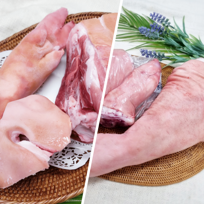 국내산 돼지 족발 생족발 돼지족 장족 앞다리(1.8kg이상) 1개+뒷다리(1.8kg이상) 1개 냉동, 한돈 앞다리장족(2분할)+한돈 서울식 뒷장족(3분할), 1개, 3.6kg