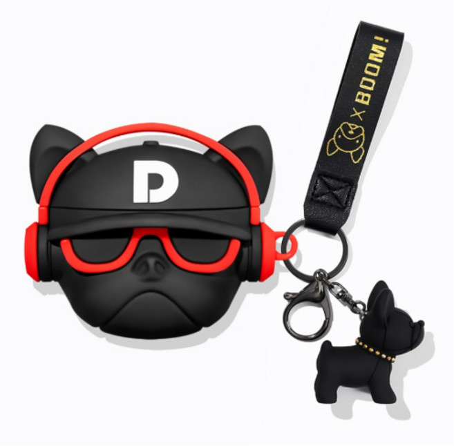 에어팟 프로2 힙불독+팬던트 케이스, 레드, 1개